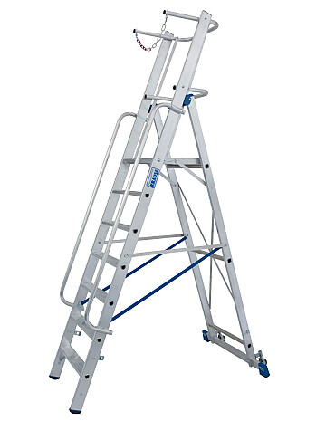 KRAUSE Stabilo drabina z platformą i barierkami 7 stopni + rolki